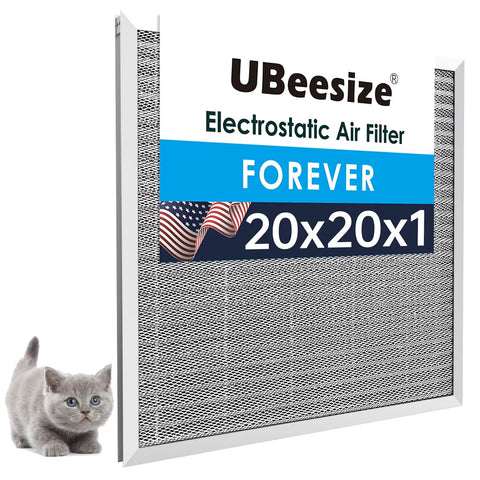 Reusable Electrostatic Air Filter 19.75x19.75 Inch For Home And Office HVAC Washable MERV 8 Permanent Aluminum Frame