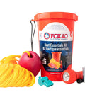 Boat Essentials Safety Kit With Waterproof Bailer Bucket All In One Personal Watercraft Emergency Gear displayed with accessories.