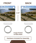 Outrigger Canoe Key Chains Set Of 6 Moorea French Polynesia Scene Heavy Duty Plastic With High Gloss Finish Double Sided Print