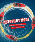 RC Boat For Kids And Adults, 2.4GHz Remote Control Boat With Bright LED Lights in autopilot mode in water, red