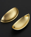 12 Pack 3 Inch Brushed Brass Cabinet Drawer Pulls Cup Style Handles for Kitchen Hardware shown front and back view