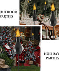 Six Pack Outdoor Metal Torches With 3 Prong Grounded Stakes Extra Large 59 Inch Citronella Torches for gardens and parties