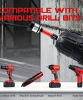 Image of 6 Pcs Magnetic Drywall Screw Setter Bits Featuring Ph2 Depth Stop Dimpler Adapter For Sweet Wall Finishes, compatible with various drill types.