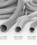 Three Quarters Inch Galvanized Steel Flexible Electrical Conduit 25 Ft Roll Smooth Interior For Easy Wire Pulling