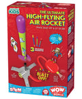 Air Rocket Launch Kit For Kids Ages 4 And Up To 100 Feet With Realistic Sound Effects Stomp And Blast And Learn Outdoor STEM Toy Comes With Companion Audio Content And Bonus Reusable Science Tool. Box front