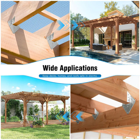 25 Pack 18 Gauge Hurricane Ties For Rafters And Shed Roofs Heavy Duty Galvanized Rafter Brackets for Deck Pergola Installation