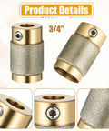 Two Pack Three Quarter Inch Diamond Grinder Bit Heads With Brass Core for Stained Glass Grinding and Glass Processing