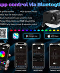 App control features for Starlight Fiber Optic Headliner Kit For Cars With Twinkle And Lit Sound Activated RGBW Lighting, 16W Power