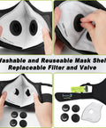 Upgrade M Plus Dust Mask 2 Pack Breathable Reusable Face Mask With 6 Activated Carbon Filters for woodworking construction