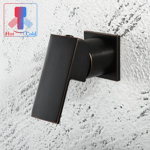 Wall Mount Bathroom Faucet With Dope Waterfall Flow For Vessel Sink Single Handle Modern Tub Filler Rough In Valve In Oil Rubbed Bronze