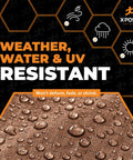 Multipurpose Protective Cover Brown Poly Tarp 20 Ft By 25 Ft Tough As Nails Heavy Duty 5 Mil Thick Polyethylene with water droplets