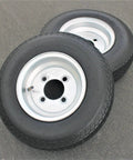 Heavy Duty 4 Lug Trailer Tire And Wheel Set 4.80-8 Size, Galvanized 6 Ply Load Range C, Set Of 2 for boat and small trailers