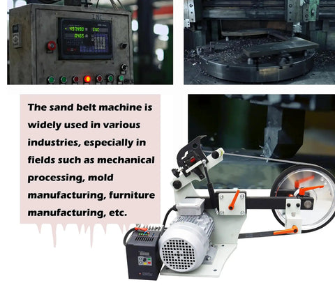 Badass 72X2 Inch Belt Sander and Polisher Featuring Slick Variable Speed Dial for Swift Knife Sharpening Rust Removal Heavy Duty Industrial Grinder 220V with motor and tracking surface.