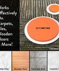 8 Piece Heavy Furniture Sliders Set With Large And Small Pads for Moving on Carpet, Hardwood, Tile - Orange circle design, floor types shown