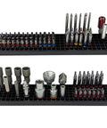 Ultimate 158 Hole Bit Organizer Tray for One Quarter Inch Hex Bits and Drive Bits Adapters Black Toolbox Storage