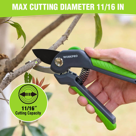 8.5 Inch Bypass Pruning Shear For Easy Yard Work, Heavy Duty Garden Scissors With Labor-Saving Gear cutting tree branch