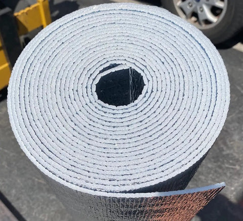 Top view of SmartSHIELD Reflective Insulation Roll 3mm 16x50ft Foam Core Radiant Barrier With Vapor Shield Foil Insulation For Home