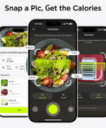 Smart Food Scale With Nutritional Calculator And AI Powered App For Calorie And Macro Tracking interface on smartphone