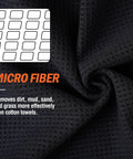 Close-up of Magnetic Golf Towel 23.6x15.7 Inches Large Dual-Sided Microfiber And Scrub Towel With Waffle Weave texture