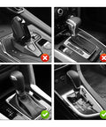 Leather 5 Speed Shift Knob With Four Adaptive Parts For Replacement Shifter Knobs fits universal manual gear systems, shown installed.