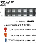 Ultimate 158 Hole Bit Organizer Tray for One Quarter Inch Hex Bits and Drive Bits Adapters Black Toolbox Storage in use
