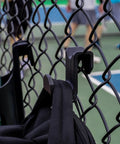 Chain Link Fence Hook For Sports Bags With Paracord Lanyard Heavy Duty Fence Hanger For Baseball Softball Tennis And Pickleball Gear Keeps Gear Clean Off The Ground During Games And Practices installed on fence