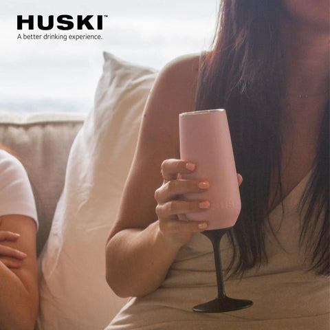 Top Tier Insulated Champagne Flute With Detachable Stem And Secure Lid Premium Stainless Steel Tumbler in pink, 8 oz size, for casual sipping.