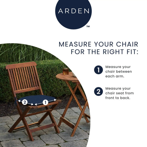 Indoor Outdoor Foam Seat Pad Set, 2 Pack, 17 By 16 Inch Patio Cushions, Water Repellent And Fade Resistant, 1.5 Inch Thick, on chair
