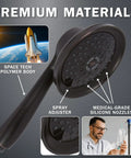 Massage And Mist Handheld Shower Head Kit With 6 Function High Pressure Boost Hose, Space Tech Polymer, Silicone Nozzles