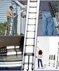 Telescoping Ladder Workhorse for DIY and Home Projects Lightweight Aluminum Extendable and Collapsible Compact 3.8m Reach
