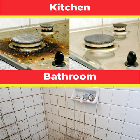 Oversized 10X12 Cleaning Wipes For All Purpose Garage And Auto Cleanup Ink Paint Tar Grime Remover before and after on stove and tiles