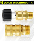 M MINGLE brass pressure washer quick-connect adapters with knurled bodies, 2-pack