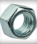 Industrial Grade 1 3/4 Inch By 5 Thread Zinc Plated Steel Hex Nuts Grade 2 Rust resistant fastener close-up view.