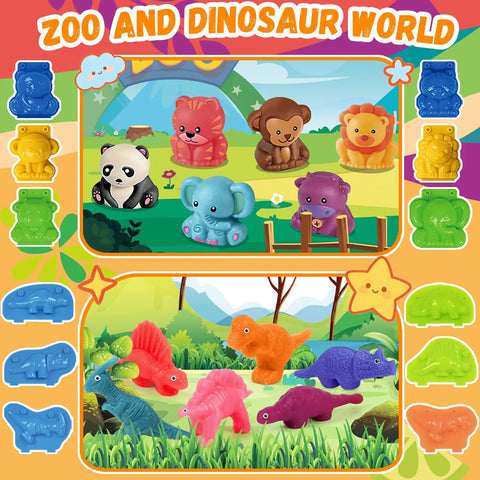 Kids 31 Piece Dough Tools Set With Rolling Pins Spaghetti Maker Machine Clay Accessories And 3D Dino Animal Molds