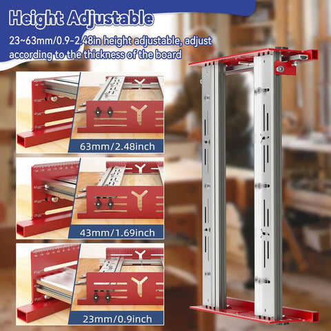 DIY Woodworking Board Flattening Jig For Router Sled, 24 Inch Panel Milling Machine with height adjustable slide shown