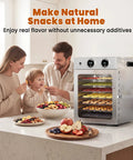 Slick Eight Tier Food Dehydrator Making Tough Jerky Dried Fruit Fresh Herbs And Custom Dog Bites 500W with food and family.