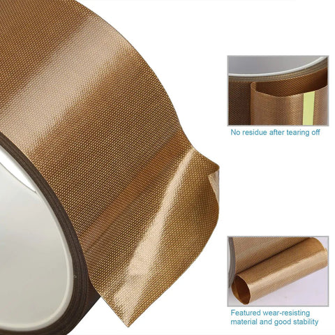 High Temperature Teflon Tape For Vacuum Sealer And Hand Impulse Sealers 2 Inch Wide 33 Feet Long Zero Point Thirteen Millimeter Thick
