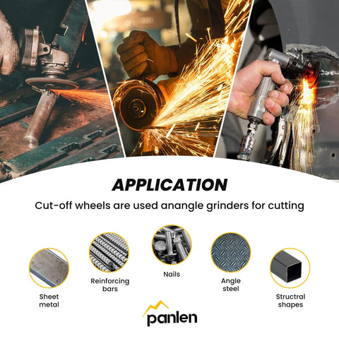 Three Inch Pro Grade Die Grinder Cutting Discs Ten Pack With Mounting Mandrel Kit in use cutting metal with sparks.