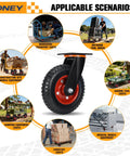 8x2 Inch Heavy Duty Casters Set Of 2 With Solid Rubber Wheels Knobby Tread 3600 Lbs Total Capacity 900 Lbs Per Caster used in various scenarios