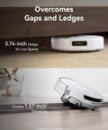Flow Robot Vacuum And Mop Combo With Real Time Self Cleaning Track Mop 22,000 Pa Suction Dual Camera AI Obstacle Avoidance White