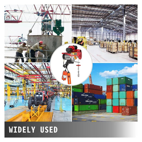 Built Like A Tank 1300W Electric Hoist With Low Friction Four Wheel Trolley For 800kg Workshop Or Warehouse Lifting Engines Transmissions And Industrial Tools Steel Track