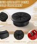 High quality desk grommet made of ABS plastic, threaded surface, hole saw included. Two Inch Desk Grommet Set White ABS Plastic Cable Hole Covers With Hole Saw For Wires Through The Countertop Eight Piece Pack Built For Quick Cleanup And Smooth Cable Management On Your Desk Perfect For Home Office And Workshop Setups With Easy Install.