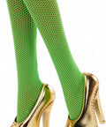 Clawdeen Wolf Dawn Of The Dance Reproduction Doll lime green fishnet tights and shiny gold high heels.