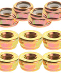 Top Tier 10 Pack Reverse Thread Lock Nut For Spindle Shaft On Lawn Mower Trimmer And Cultivator Garden Tool durable steel nuts.