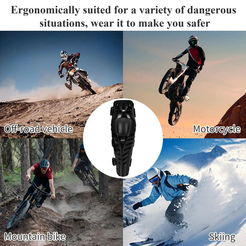 Protective Knee Pads For Motorcycle And Mountain Biking Adjustable Long Leg Sleeve Shin Guards for off-road skiers and riders