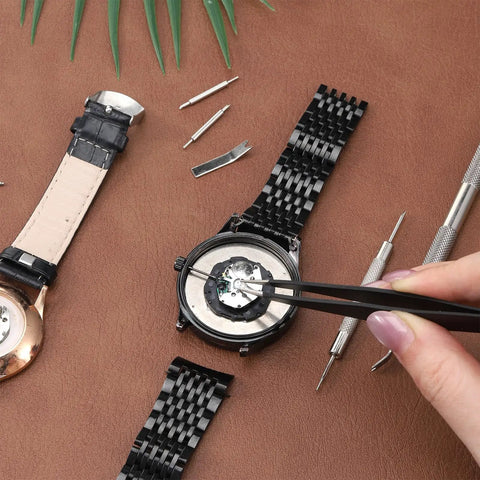 78 Pcs Watch Pins Replacement Kit Stainless Steel Spring Bars With Strap Remover Tool For Metal And Leather Watches Easy DIY Band Adjustment From 8mm To 24mm Length With 1.5mm And 1.8mm Diameters Includes 72 Pins Two Repair Kits And Tweezers.