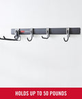 32 Inch FastTrack Garage Rail With All In One Hook Kit Black Heavy Duty Tool Organizer for home garage or shed wall