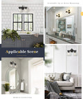 Matte Black Two Light Bathroom Vanity Light Fixtures Over Mirror With Clear Glass Shades Industrial Wall Sconces For Bathroom Decor
