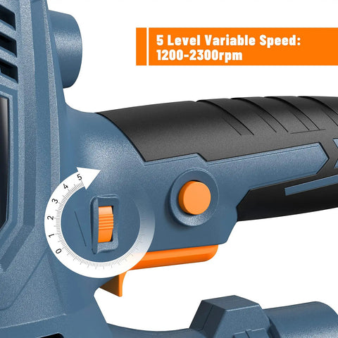 Close-up of speed control on Heavy-Duty Electric Drywall Sander 800W Foldable Wall Sander with Dual LED Lights