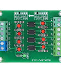 Optocoupler Isolation Board 24V To 5V PLC Level Converter Module 4 Channel Plug And Play Ready Stable Isolation top view